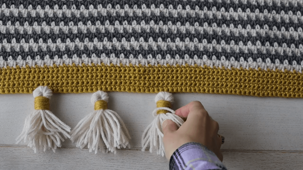 Attaching Tassels to a Crochet Blanket