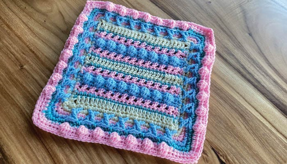 Baby Boy Blanket - Colorful Crochet Teardrop