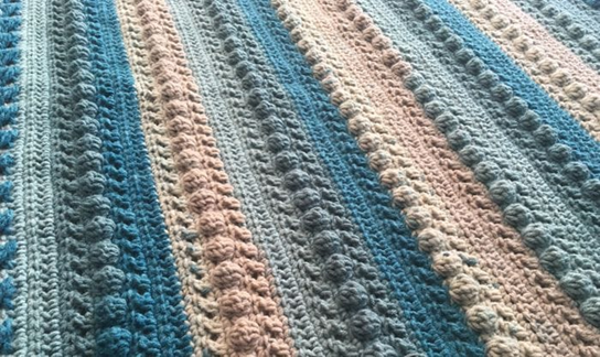 Baby Boy Blanket Pattern - Crochet Blue Bobble