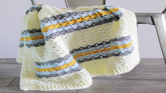 Baby Boy Blanket Pattern - Crochet Popcorn