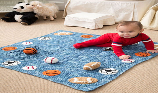 Baby Boy Blanket Pattern - Crochet Young Athlete