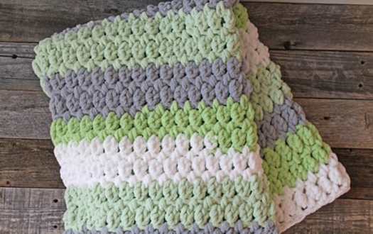 Baby Boy Blanket Pattern - Easy Crochet Striped