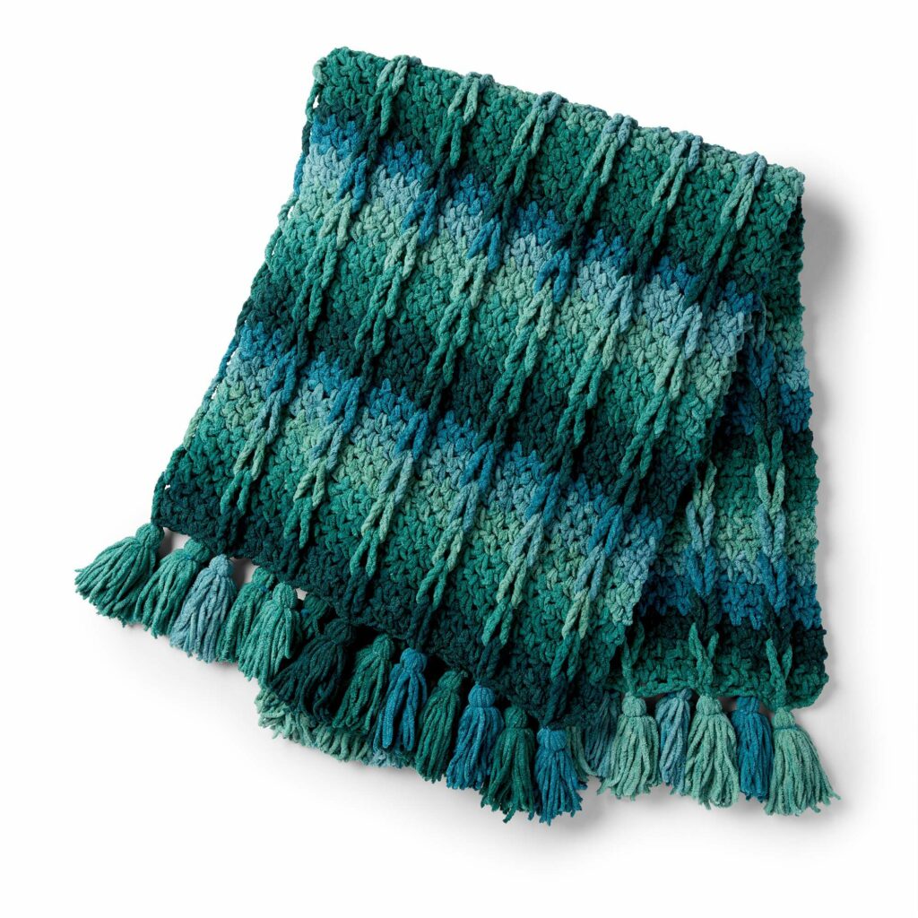 Bernat Mock-Cable Crochet Baby Blanket