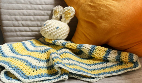 Blanket for Baby Boy - Crocheted Boutchou
