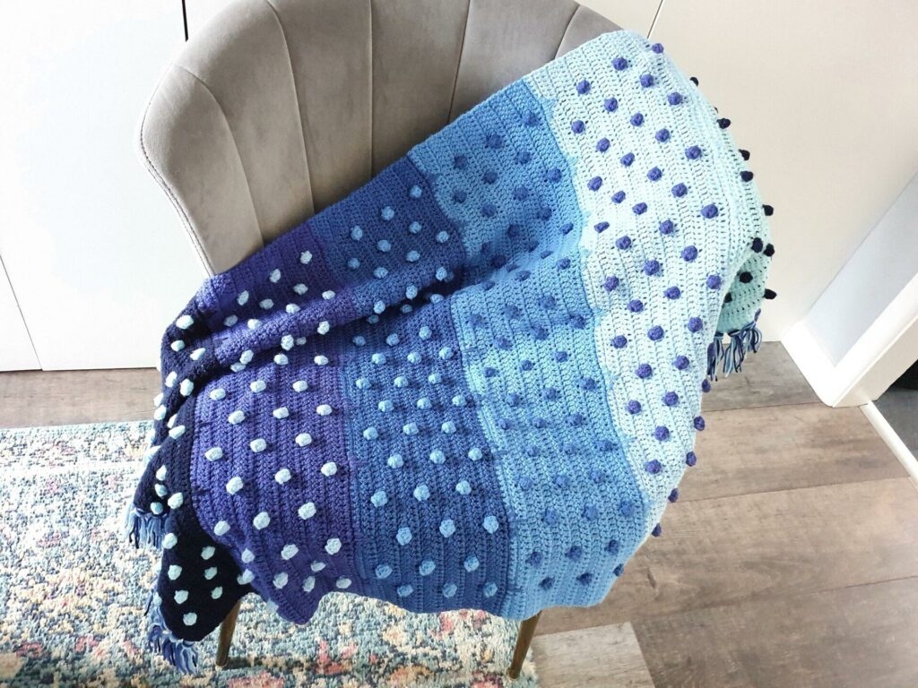 Blue and White Polka Dot Blanket