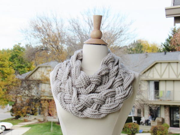 Braided Infinity Crochet Scarf