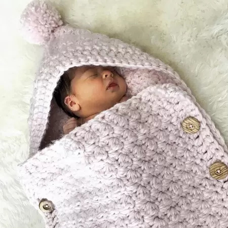 Buttoned Crochet Baby Blanket Pattern