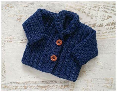 Crochet Buttoned Baby Jacket Pattern