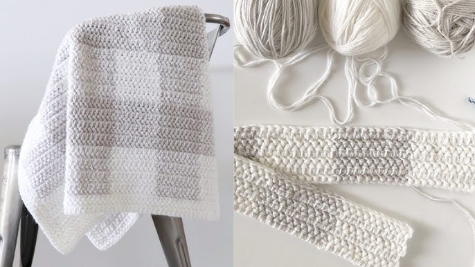 Crochet Windowpane Baby Blanket Pattern