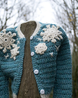 Crochet Winter Snowflake Baby Sweater Pattern