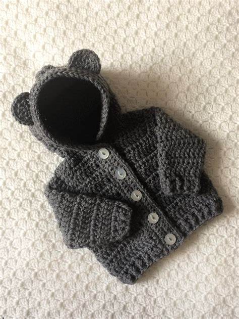 Cute Crochet Baby Hoodie Pattern With Ears