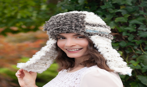 Faux Fur Trapper Winter Hat Crochet Pattern
