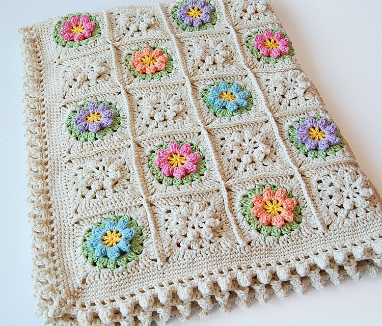 Floral Crochet Baby Blanket Pattern