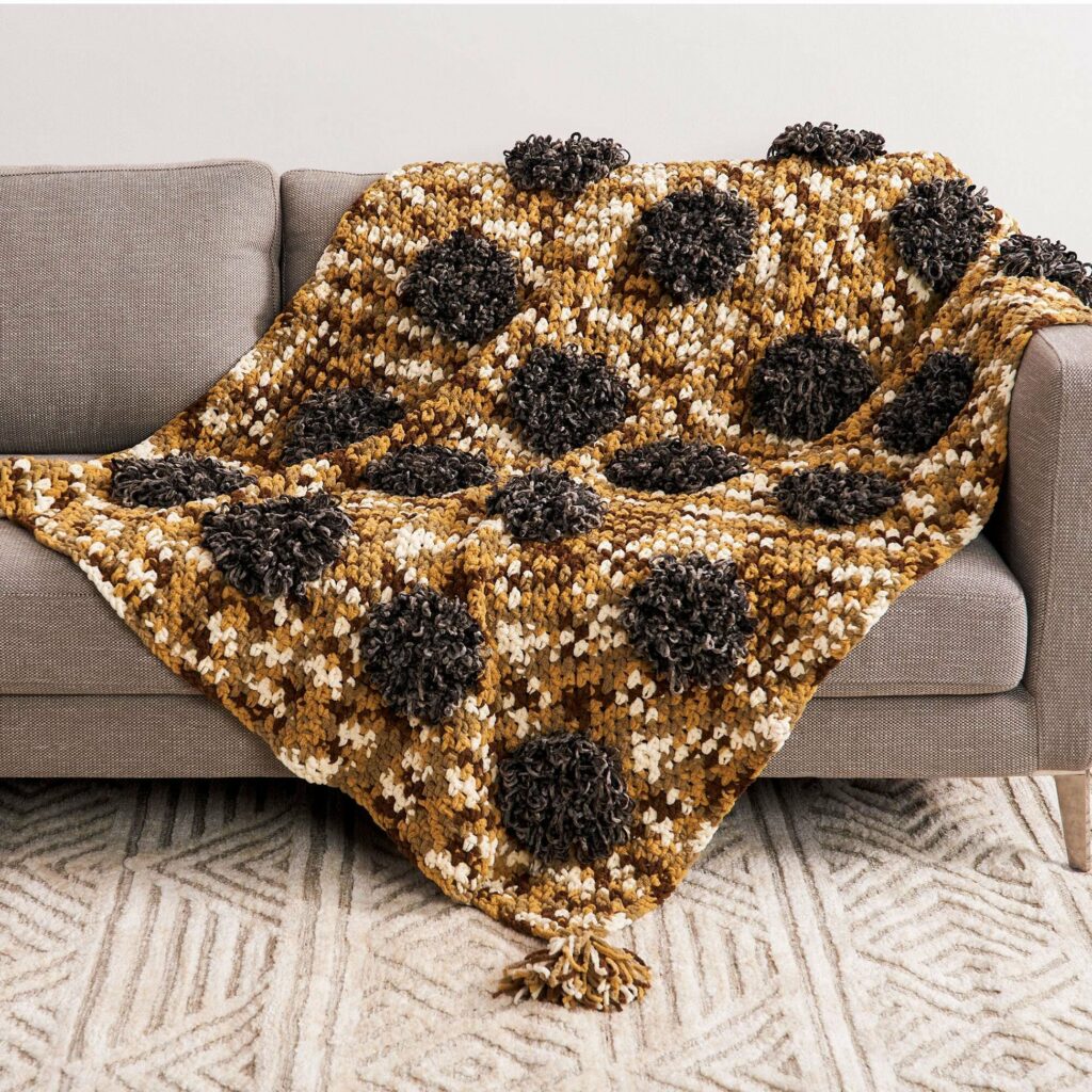 Gold and Black Polka Dot Blanket