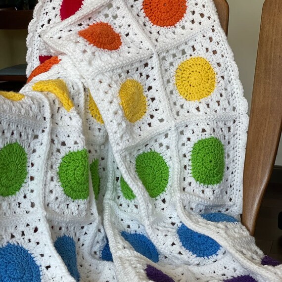 Granny Square Polka Dot Blanket