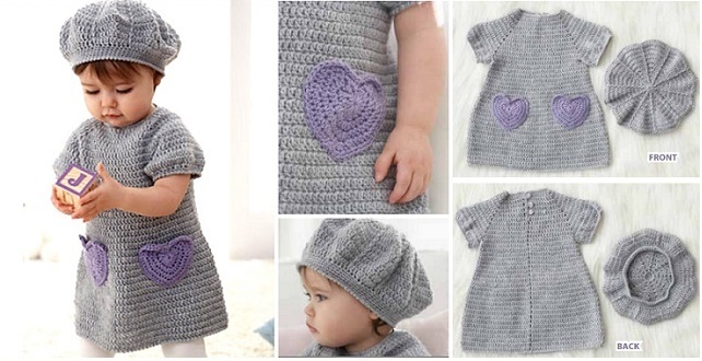 Happy Hearts Crochet Baby Dress Pattern