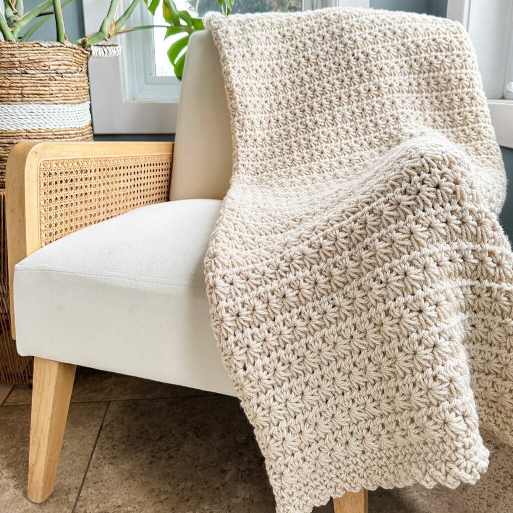 Lacy V-Stitch Blanket