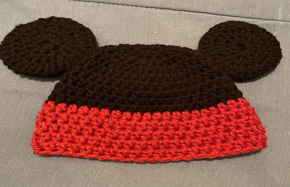 Mickey Mouse Inspired Crochet Baby Hat Pattern