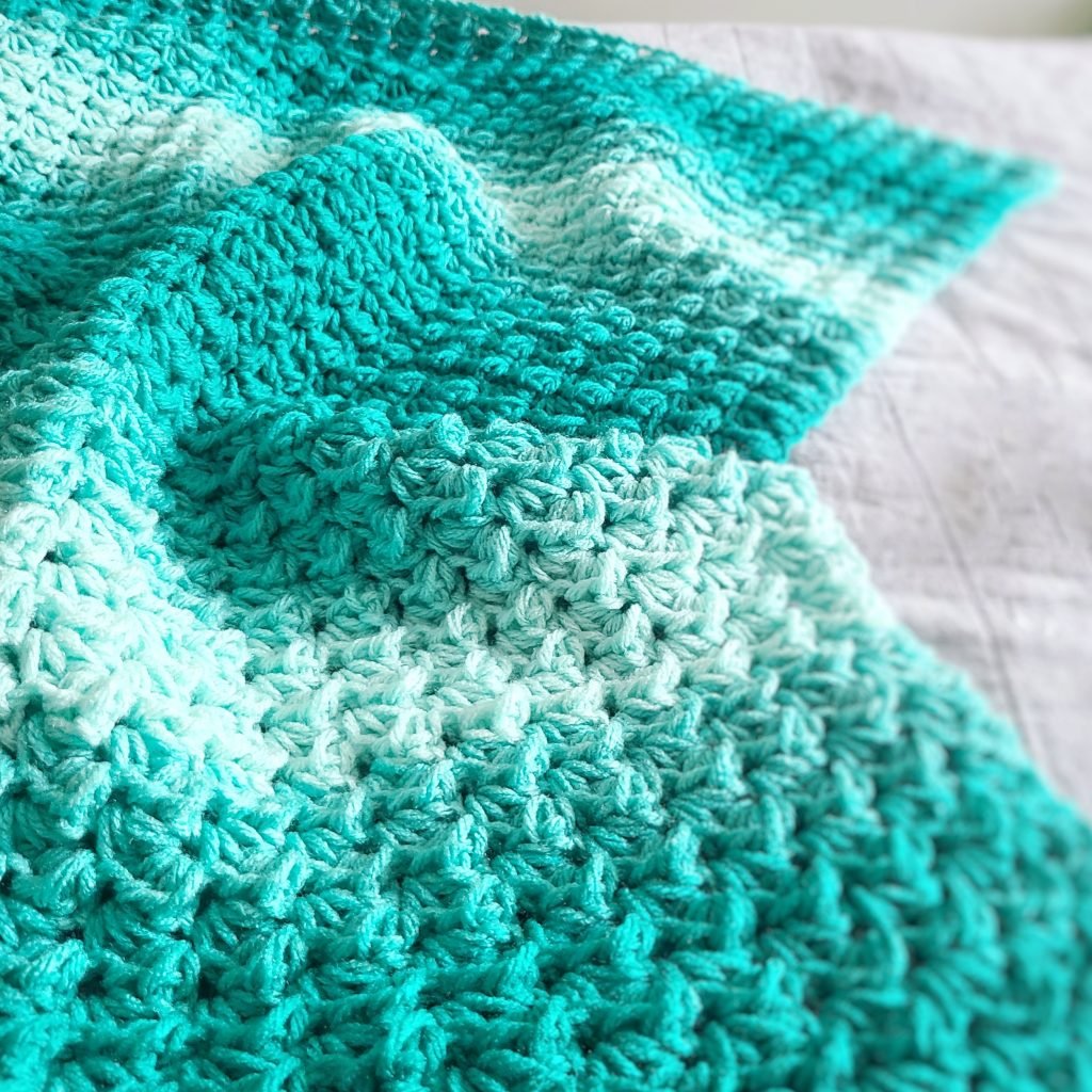 Ombre Print Crochet Blanket