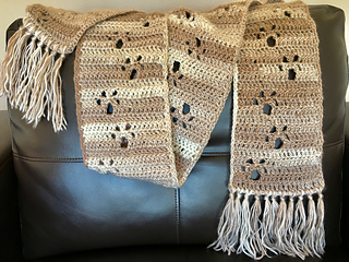 Paw Print Crochet Scarf