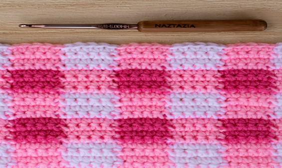 Pink Plaid Baby Blanket Pattern with A Touch of Warm Red