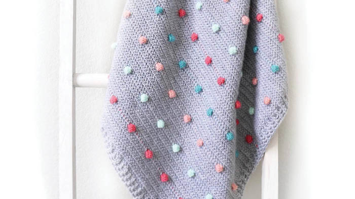 Polka Dots Crochet Baby Blanket Pattern