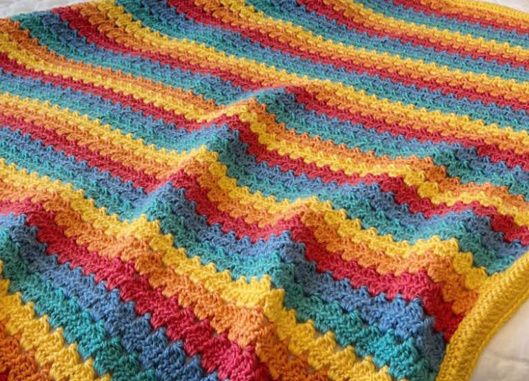 Rainbow Crochet Baby Blanket Pattern