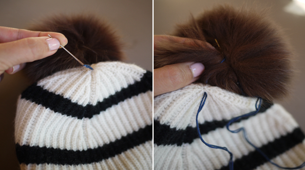 Sew the Yarn Tails to the Hat