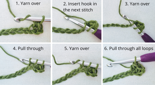 Steps to Make a Half Double Crochet Stitch