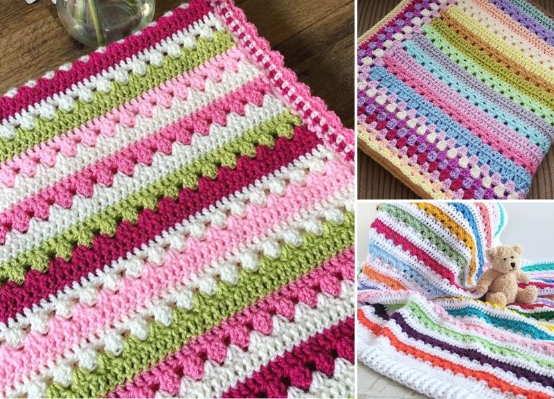 Striped Pattern Crochet Blanket