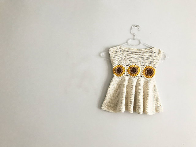 Sunflower Crochet Baby Dress Pattern