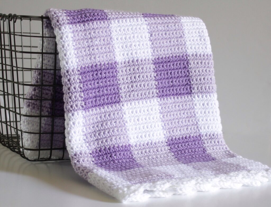What is a Purple Gingham Crochet Blanket?