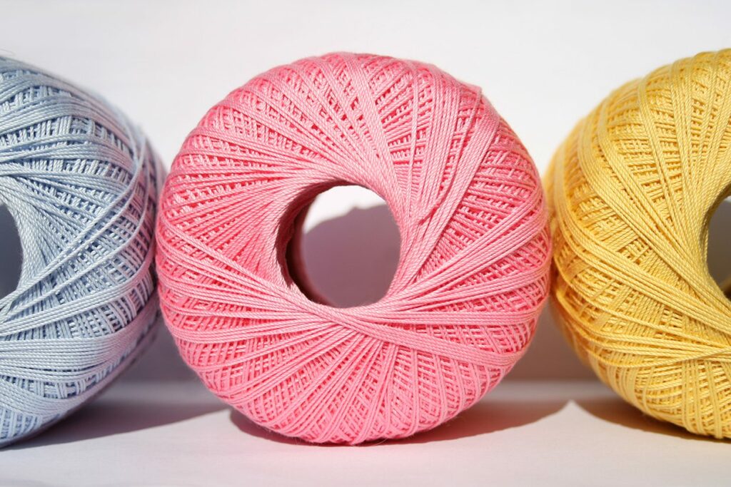 Three Colorful Yarn Balls