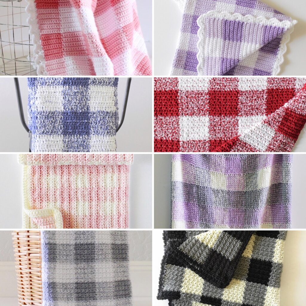 Collection of 20 Gingham Crochet Blanket Patterns
