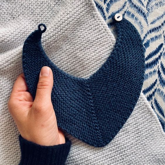 Crocheted Baby Bib with Garter Stitch