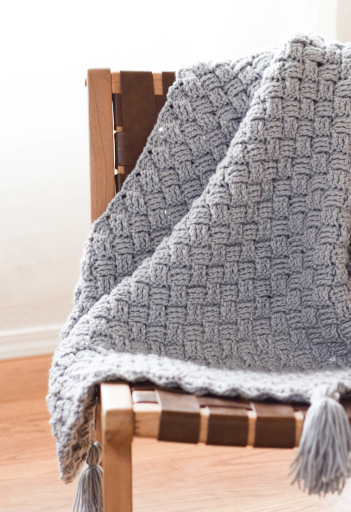 Diagonal Diamonds Basket Weave Blanket Pattern