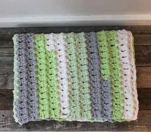 Easy Striped Chunky Crocheted Pattern Baby Blanket