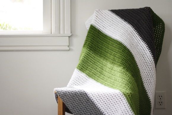 Modern Color Block Crochet Throws