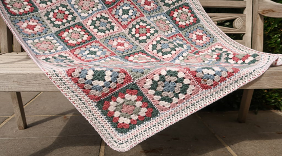 Afghan Granny Square Christmas Blanket