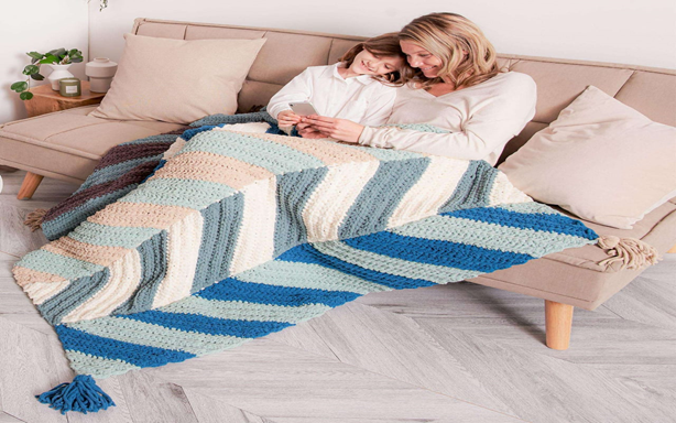 Bernat Giant Chevron Crochet Blanket