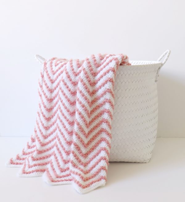 Crochet Berry Chevron Baby Blanket