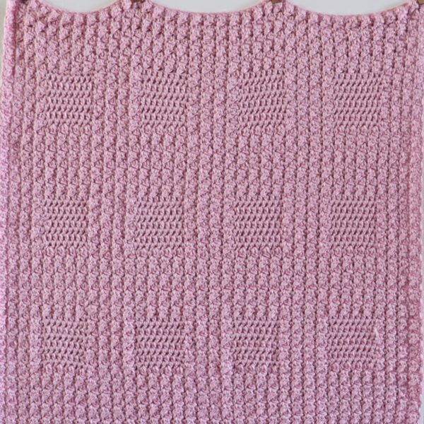 Crochet Textured Baby Blanket in Pink