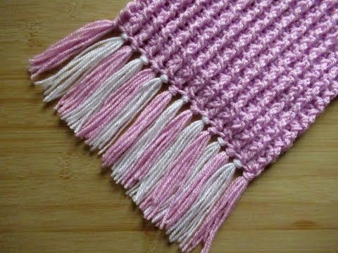 Fringe Striped Scarf Crochet Pattern
