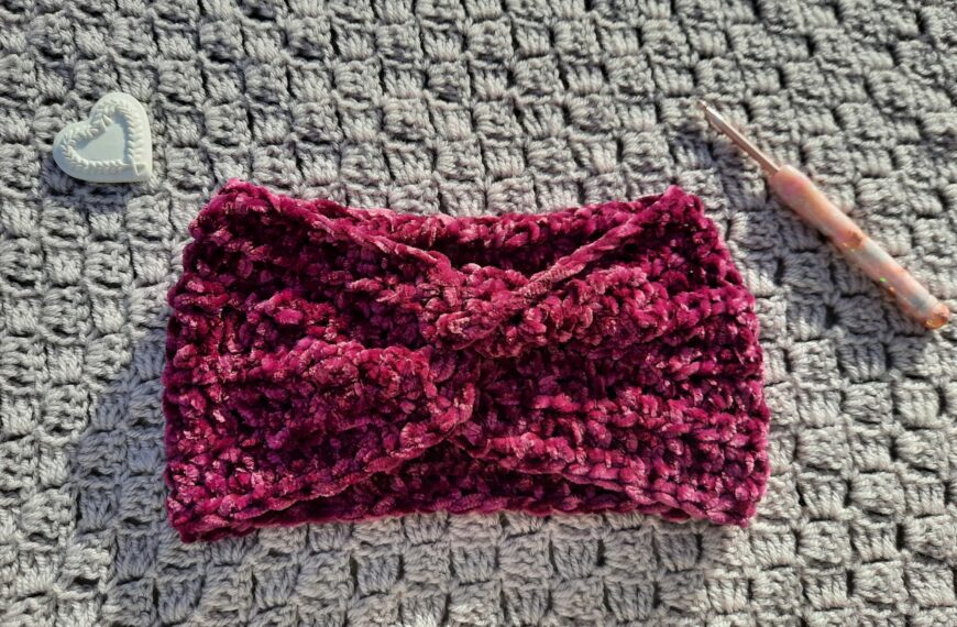 Colorful Crochet Velvet Twist Headbands tutorial