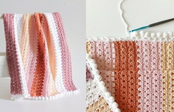 Complete Tutorial Guide to Crochet Boho Puff Stripes Blanket