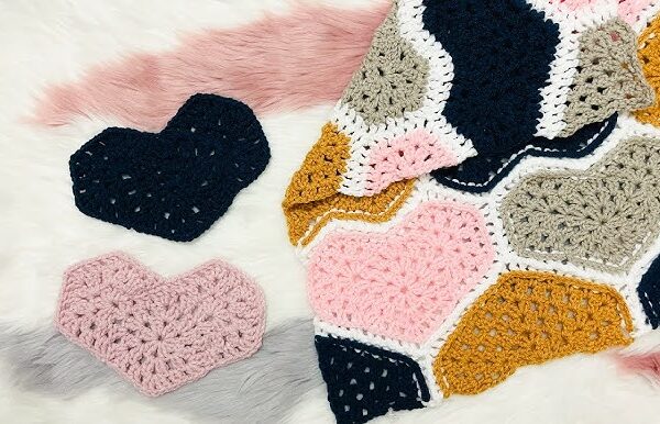 Modern Heart Crochet Blanket For Babies