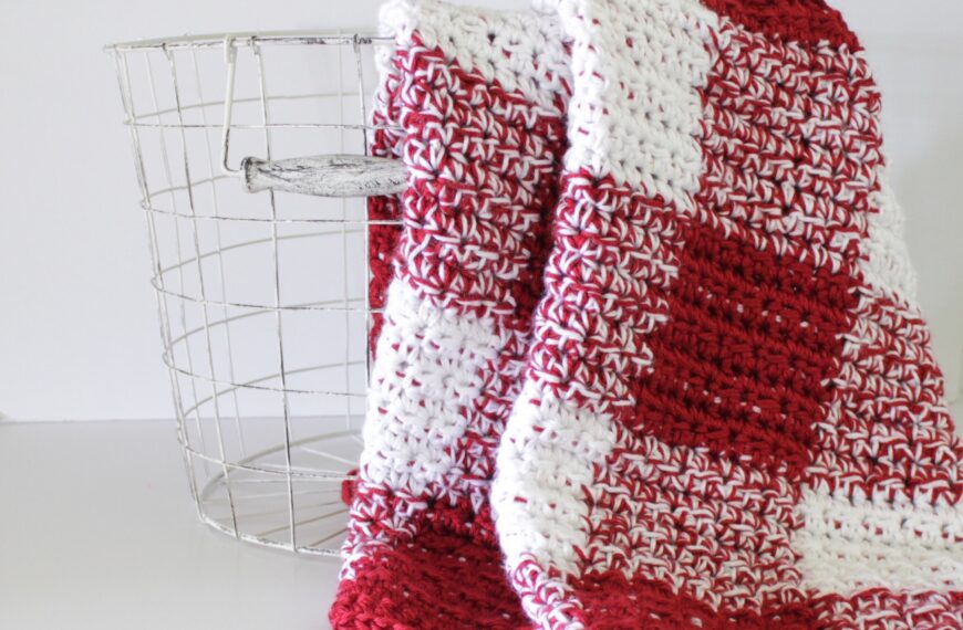 Step-By-Step Guide to Crochet Red Gingham Blanket