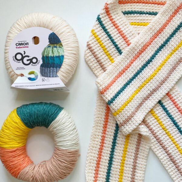 How to Crochet Caron O’go Colorama Halo Scarf