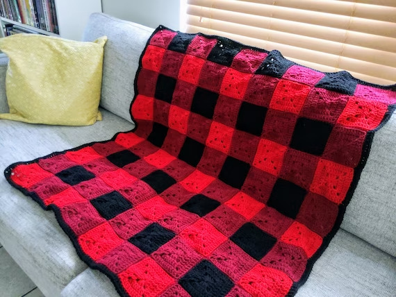 How to make buffalo plaid crochet blanket